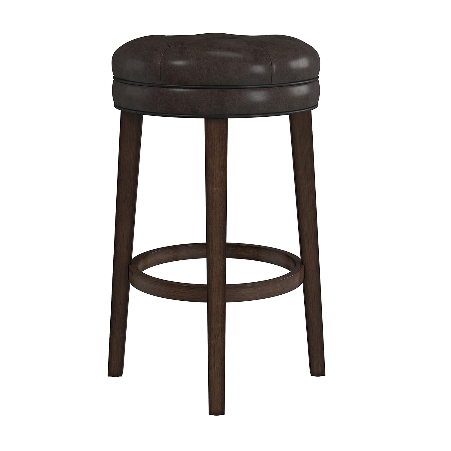 Hillsdale Krauss Backless Swivel Bar Height Stool, Dark Brown