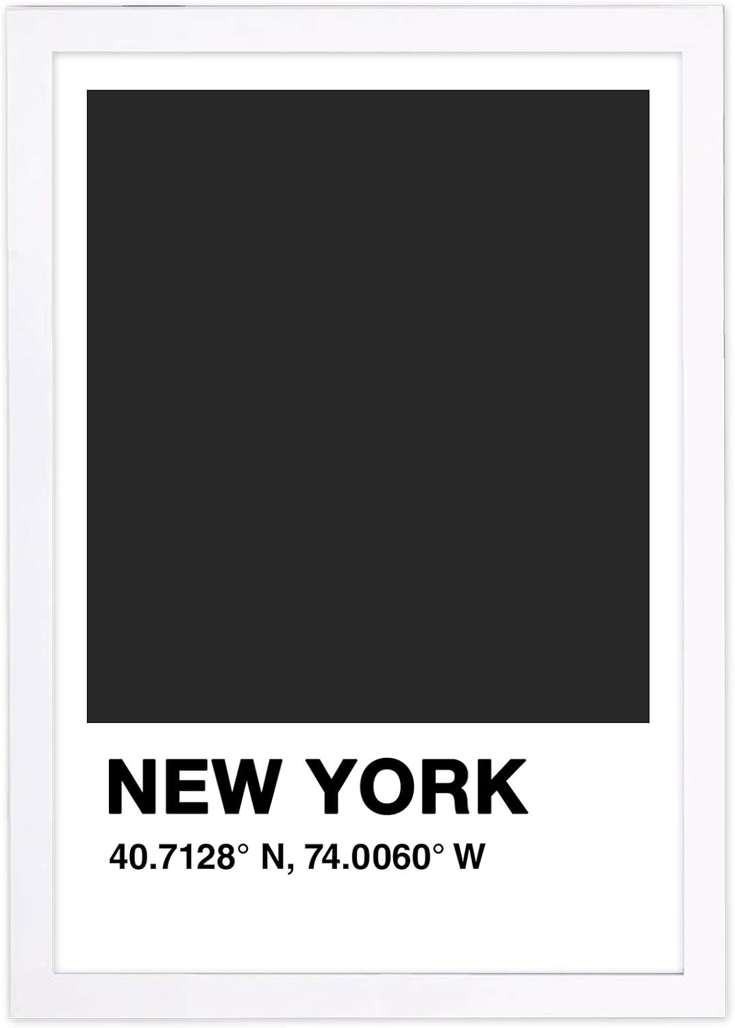 Wynwood Studio Cities and Skylines Framed Wall Art Prints 'New York Color Swatch' United States Cities Home Décor - Black, White, 13" x 19"