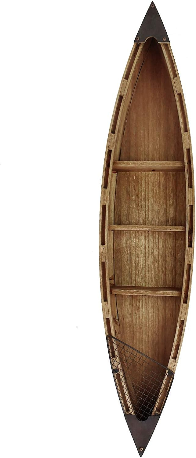 Attraction Design Wooden Boat Decor Hanging Wood Boat Decoration for Wall,Rustic Nautical Boat Decor Beach Theme Home Decoration Boat Sculpture Home Decor for Bathroom Bedroom Lake House Decoration