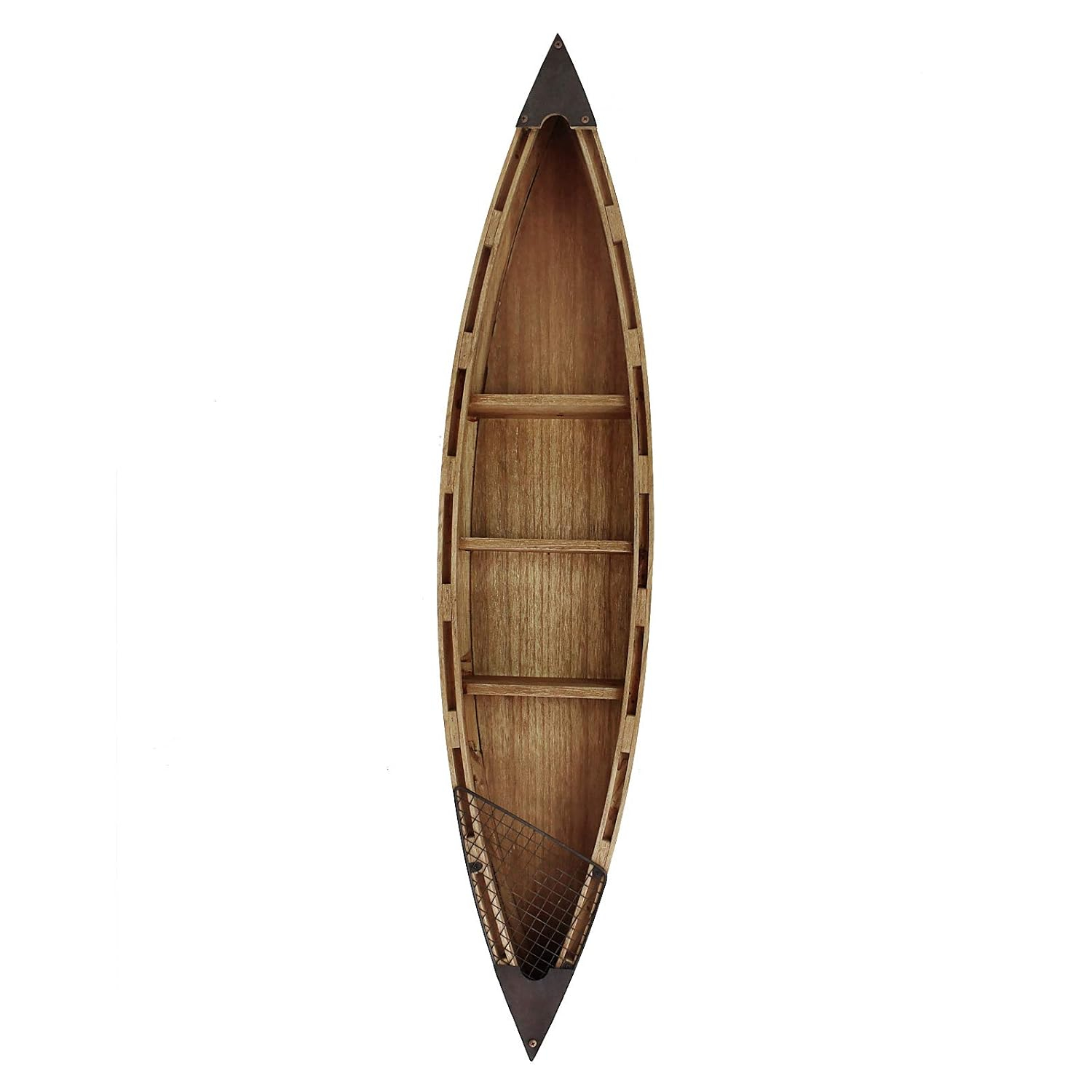 Attraction Design Wooden Boat Wall Decor - Rustic Nautical Beach Theme Hanging Decoration - Sculpture for Bathroom, Bedroom, Lake House