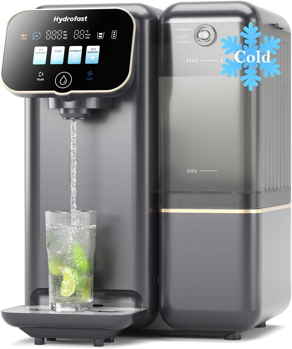 Reverse Osmosis Water Filter Countertop, Remineralization & pH Balance UV 6 Stage RO Filtration System, Portable Water Purifier