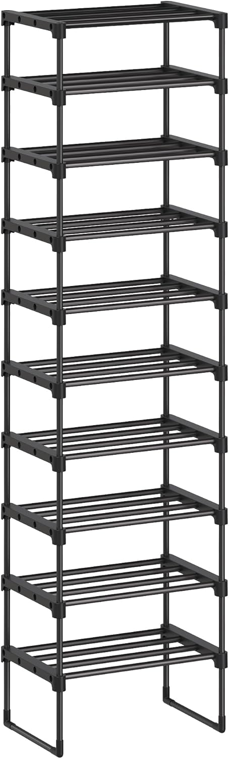 Shoe Rack, 10 Tier Shoe Organizer, Metal Shoe Storage Shelf for 20 Pairs of Shoes, Easy to Assemble, Entryway