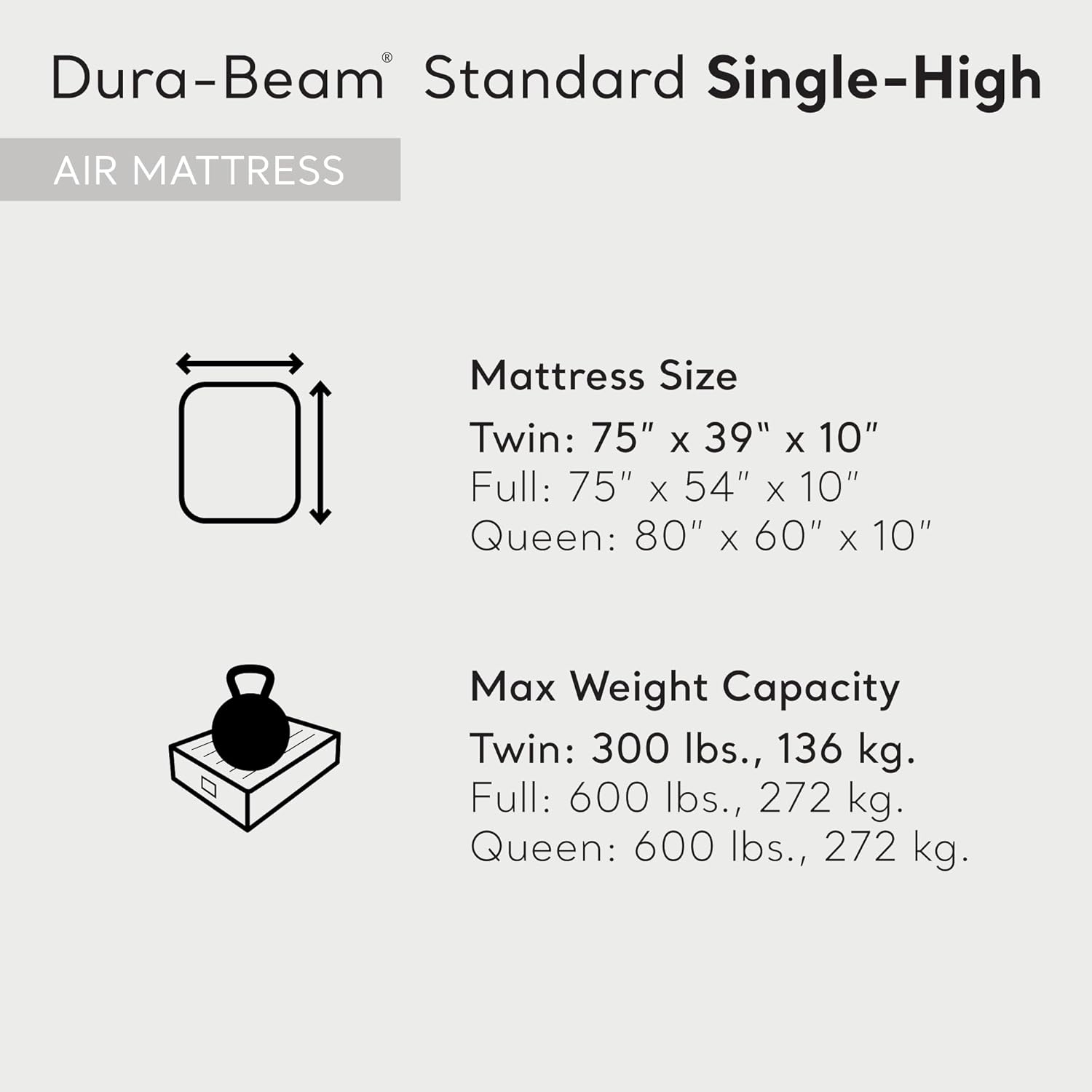 Intex Dura-Beam Standard Series Single Height Inflatable Airbed, Twin