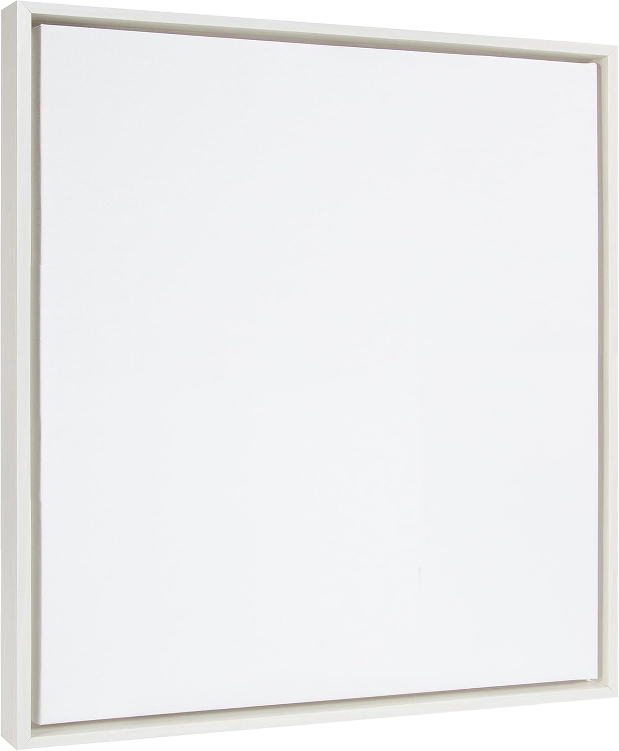 Kate and Laurel Sylvie Blank Framed Canvas Wall Art, 22x22 White, Modern Empty Canvas for Paint-Your-Own Art, Premium Canvas Already Framed