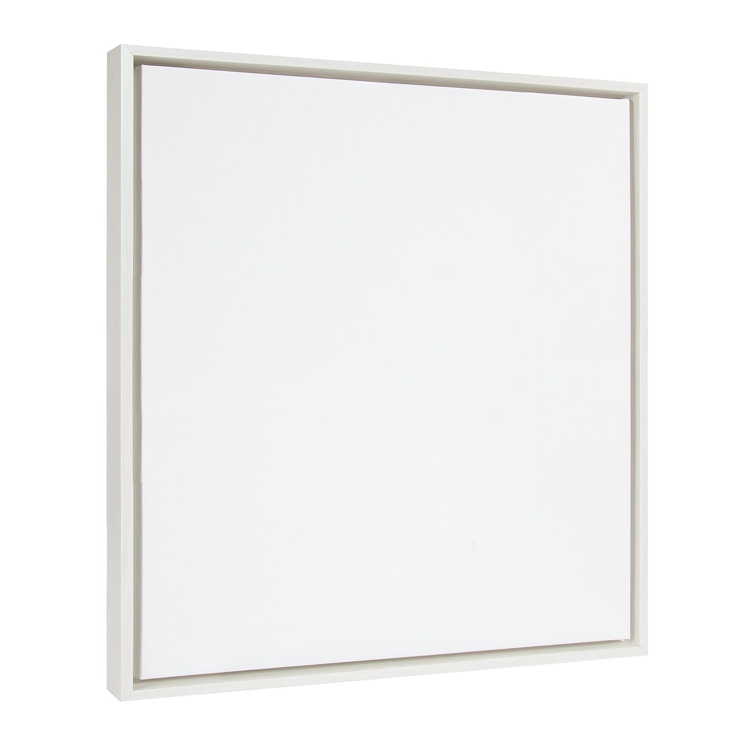Kate and Laurel Sylvie Blank Framed Canvas Wall Art, 22x22 White, Modern Empty Canvas for Paint-Your-Own Art, Premium Canvas Already Framed