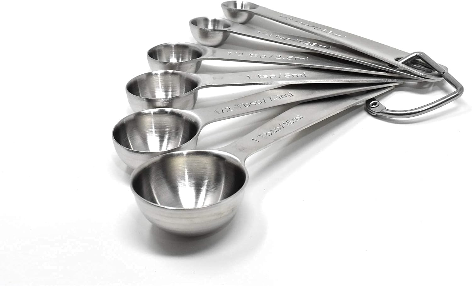 Slofoodgroup - Stainless Steel Measuring Spoon Set - 6 Piece Measuring Spoon Set - 304 Stainless Steel Measuring Spoon Set for Cooking, Baking and Kitchens