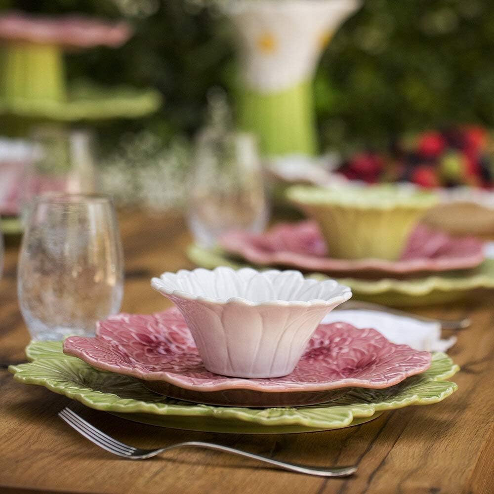 Bordallo Pinheiro Maria Flor Plate 28 Dahlia Rose
