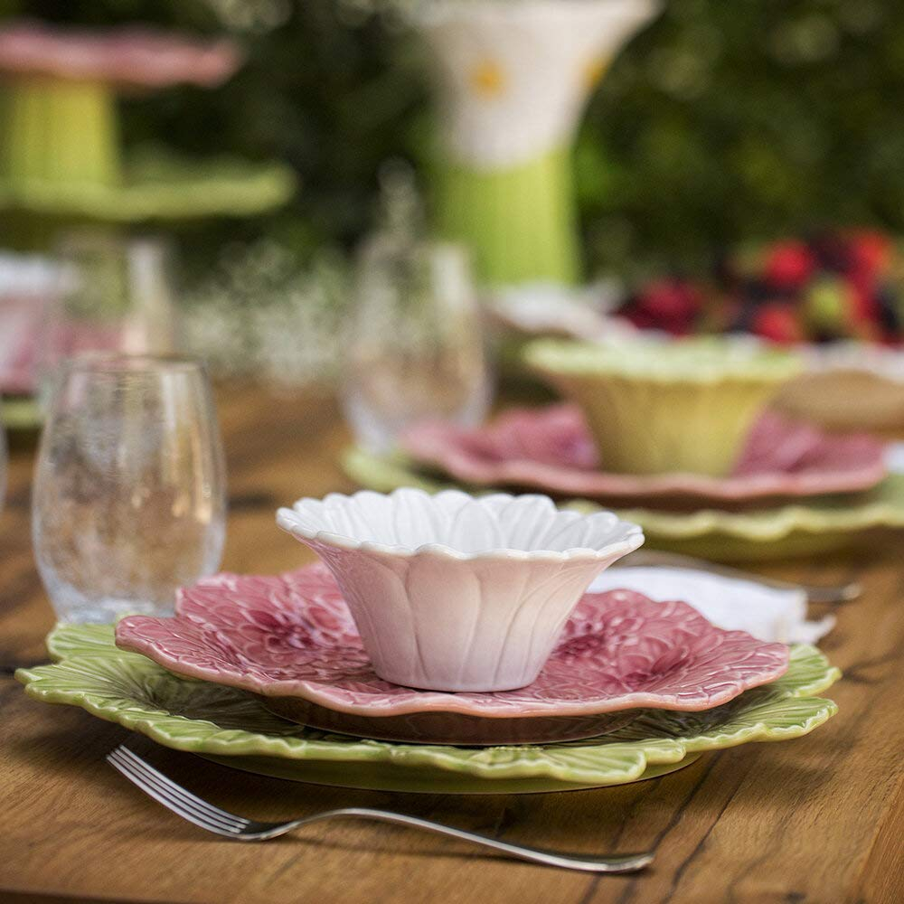 Bordallo Pinheiro Maria Flor Plate 28 Dahlia Rose