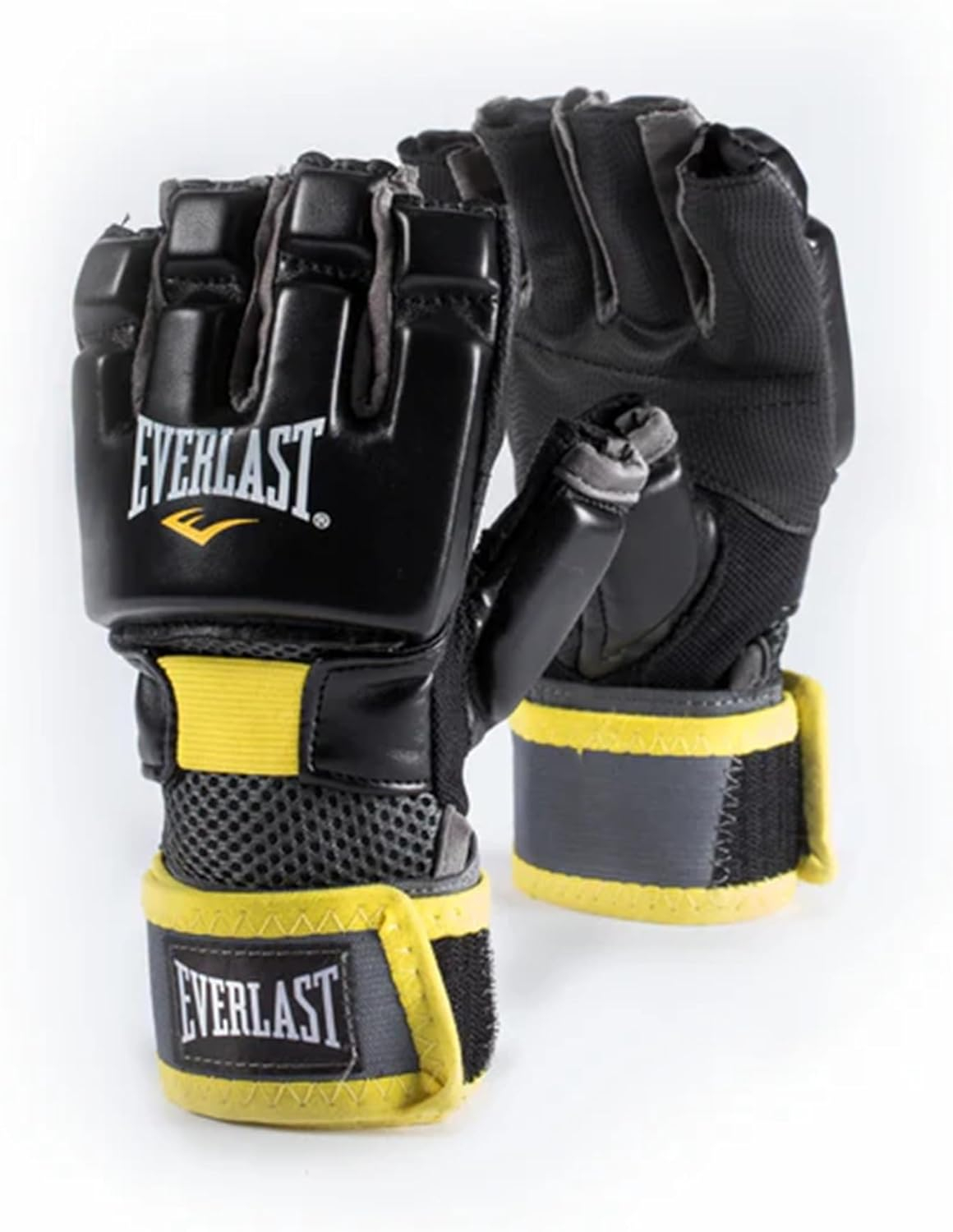 Black Synthetic Leather Kickboxing Gloves with Wrist Support