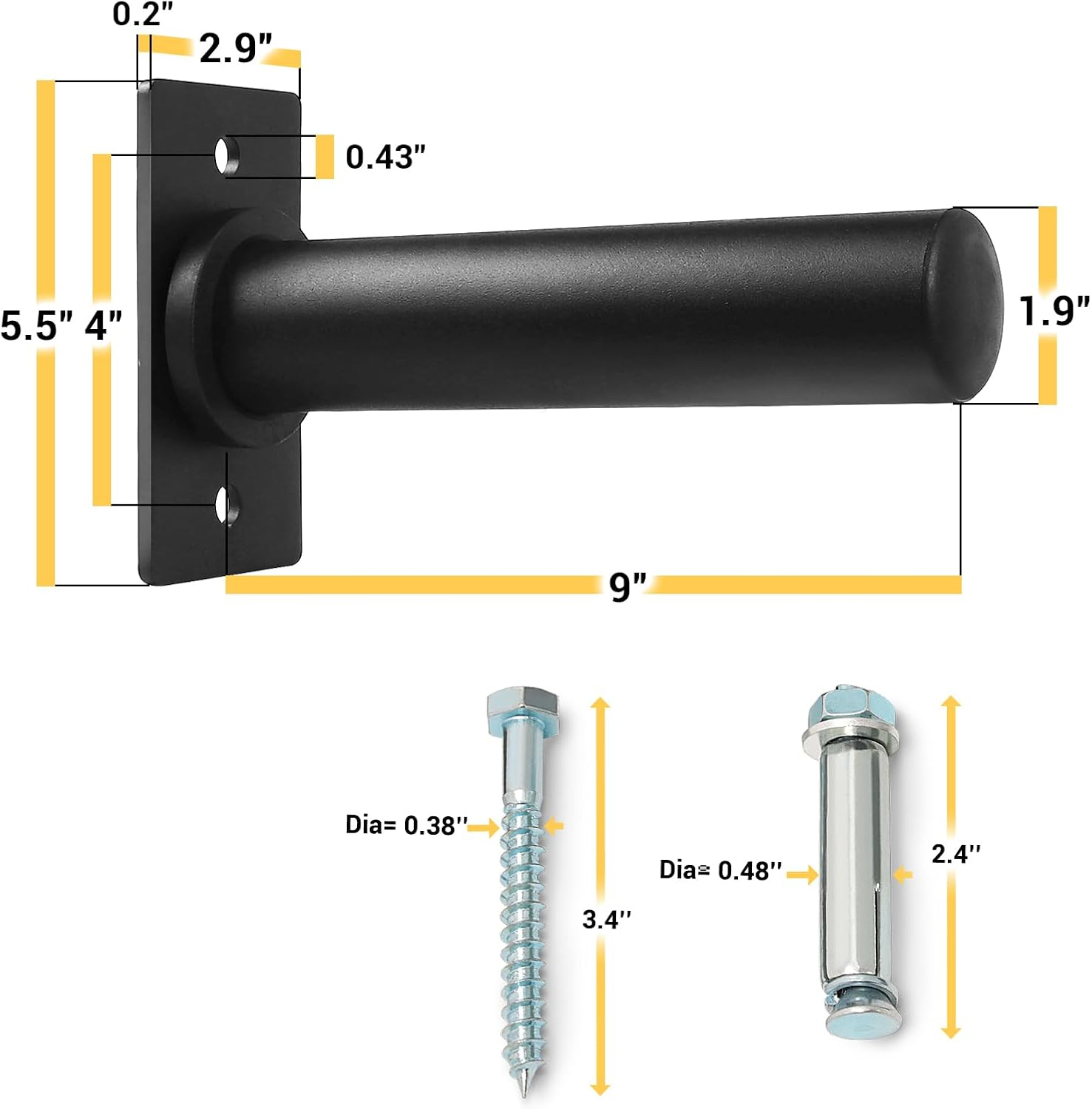 A2ZCARE Wall Mount Weight Plate Holder – Fits 2” Olympic Weight Plates