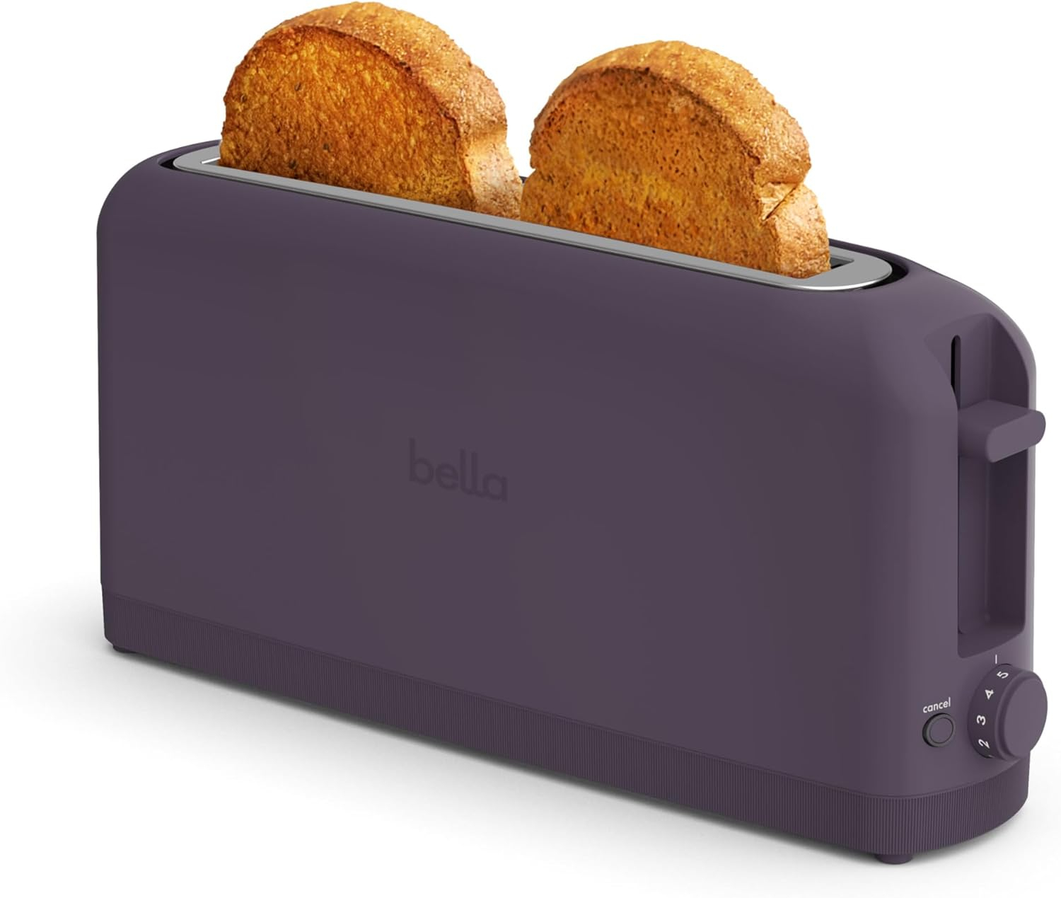 Plum Slim 2-Slice Long Slot Toaster with Crumb Tray