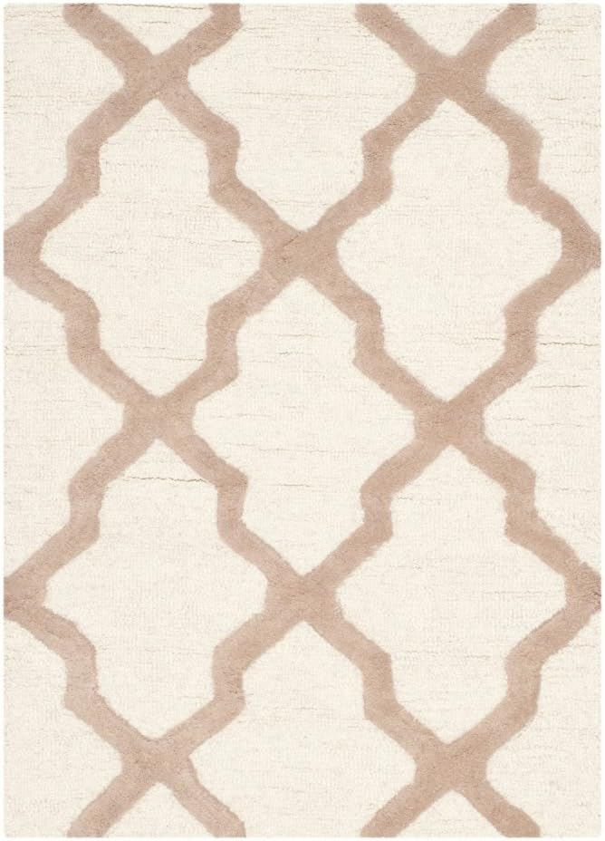 SAFAVIEH Cambridge Liam Geometric Wool Area Rug, Ivory/Beige, 2' x 3'