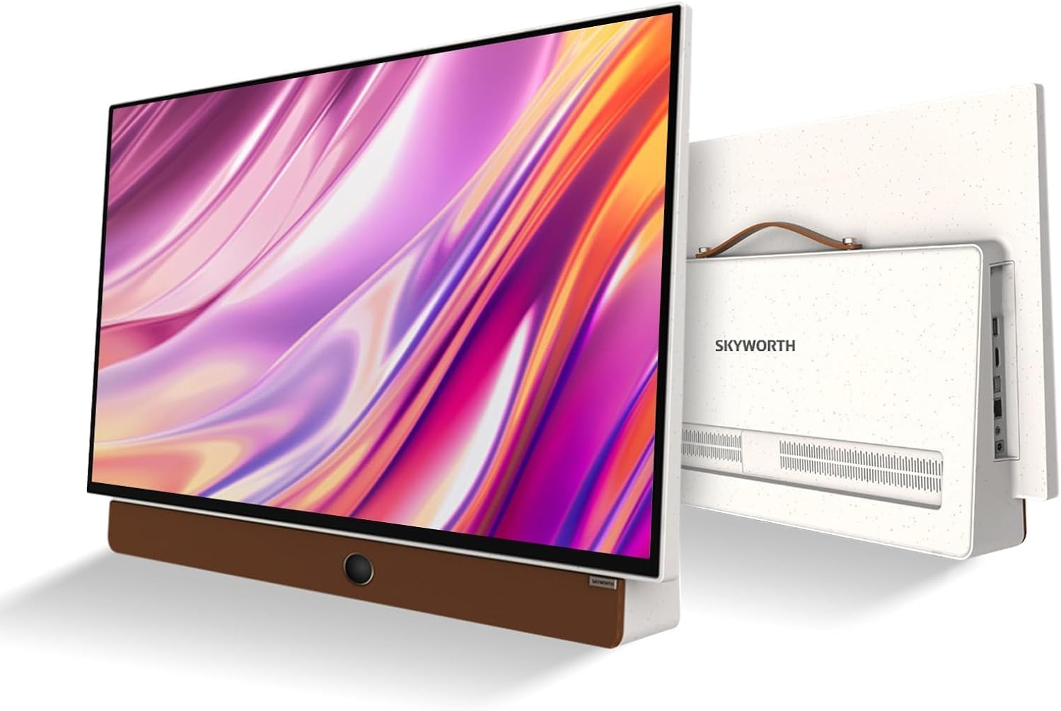 Skyworth 24-Inch Silver Portable LED Smart TV with Google Assistant