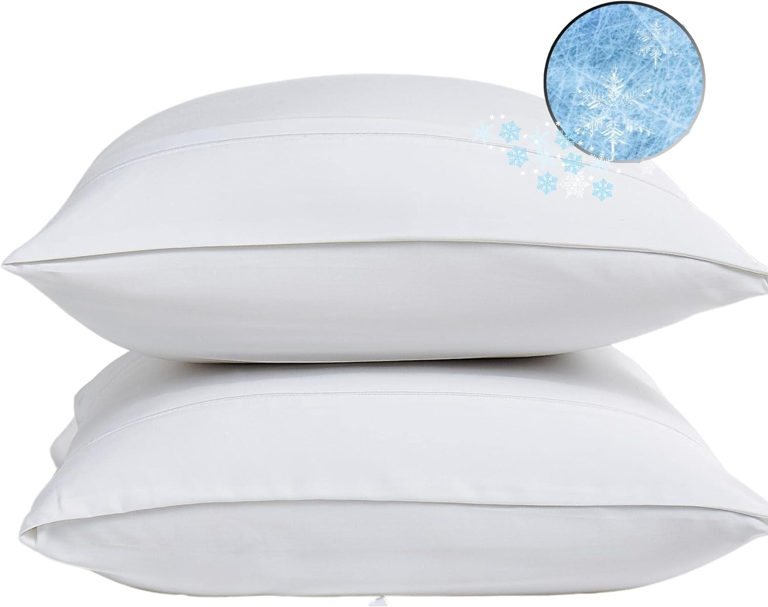 Coldest Bamboo King Pillowcases- Washable Cover Best for Breathable Cool Sleep Relief While Sleeping -Premium (Travel, White)