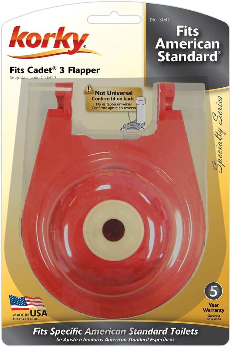 Korky 3040BP Rubber Flapper For Standard, 3 ", Red