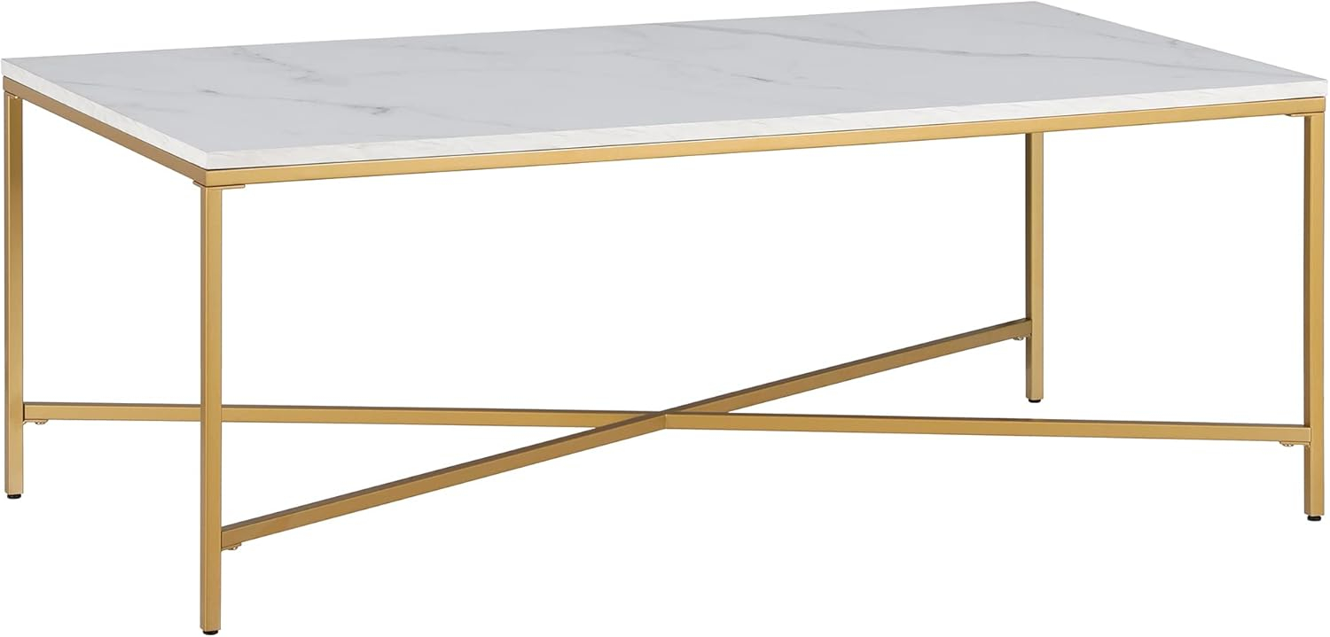 Henn&Hart Brass Coffee Table with Glass Top