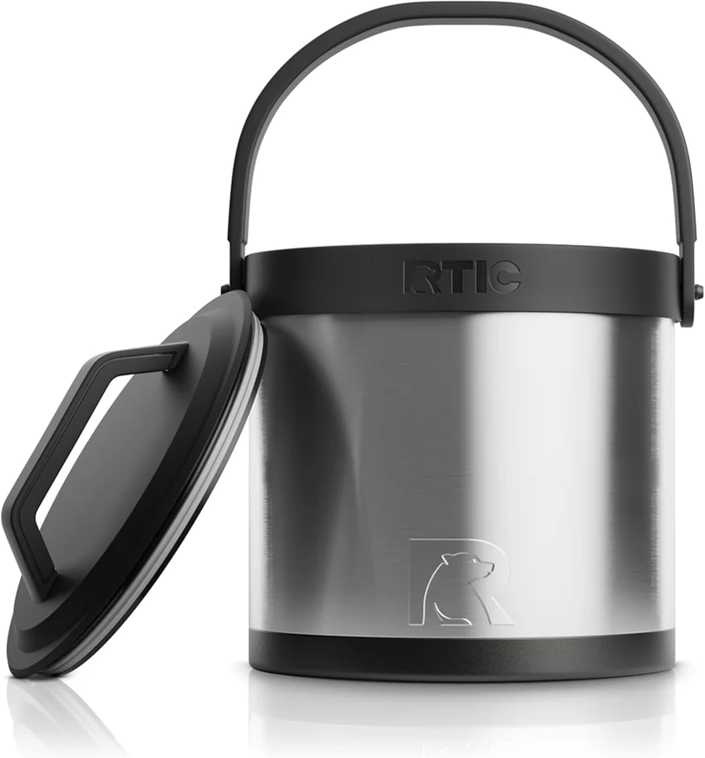 RTIC Insulated Ice Bucket with Lid, Stainless Steel, Holds 3L of Ice Cold up to 24 Hours, Sweat-Free