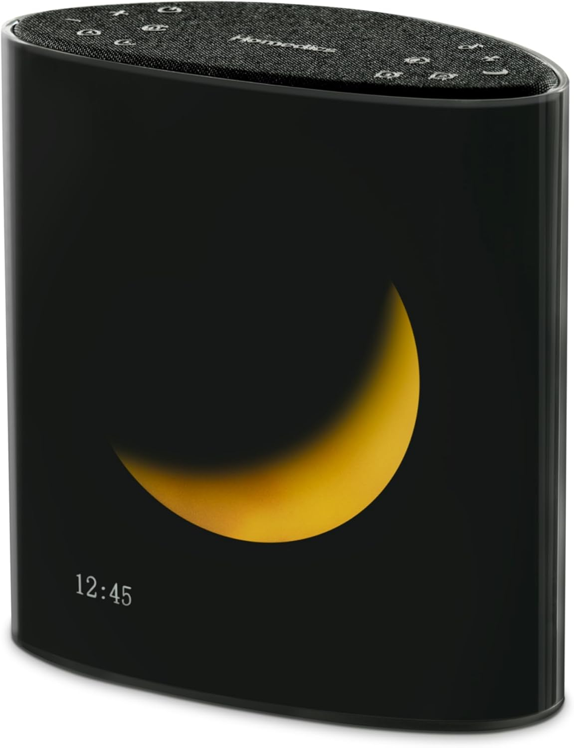 Homedics Sound Sleep Moon Dream Sound Machine & Clock, Moon display mirrors lunar cycles to enhance sleep, 18 Sounds