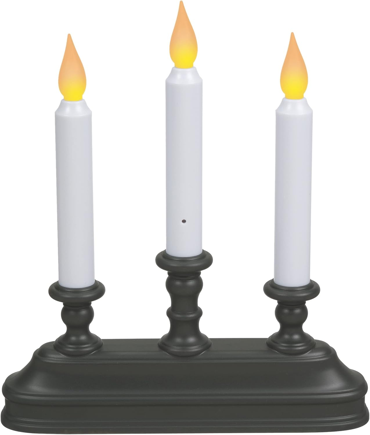 Xodus Innovations FPC1330A Battery Operated 10 inch Window Candles with Tilt to Change Flame Color and Dusk to Dawn Light Sensor Timer with 3 Candle Candelabra Base, Black/Antique Bronze