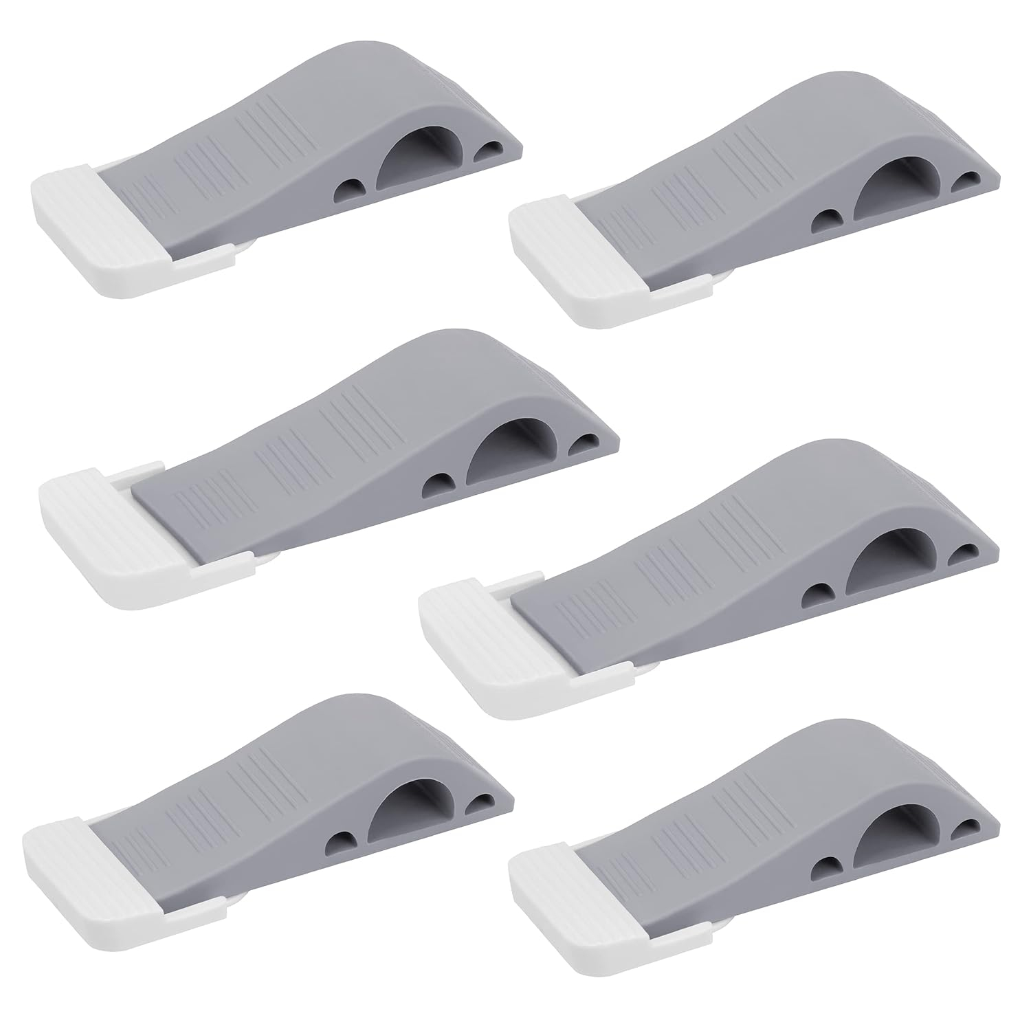 Wundermax Door Stoppers - Pack of 3 Rubber Door Wedge for Carpet, Hardwood, Concrete and Tile - Home Improvement Accessories - Black