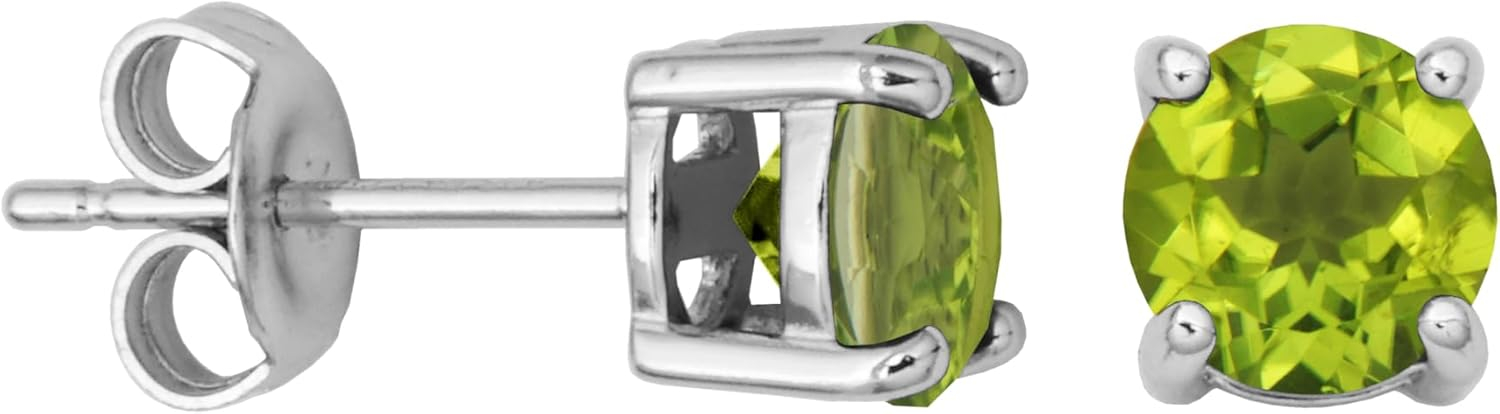 Amazon Essentials Sterling Silver Round Birthstone Stud Earrings (previously Amazon Collection)