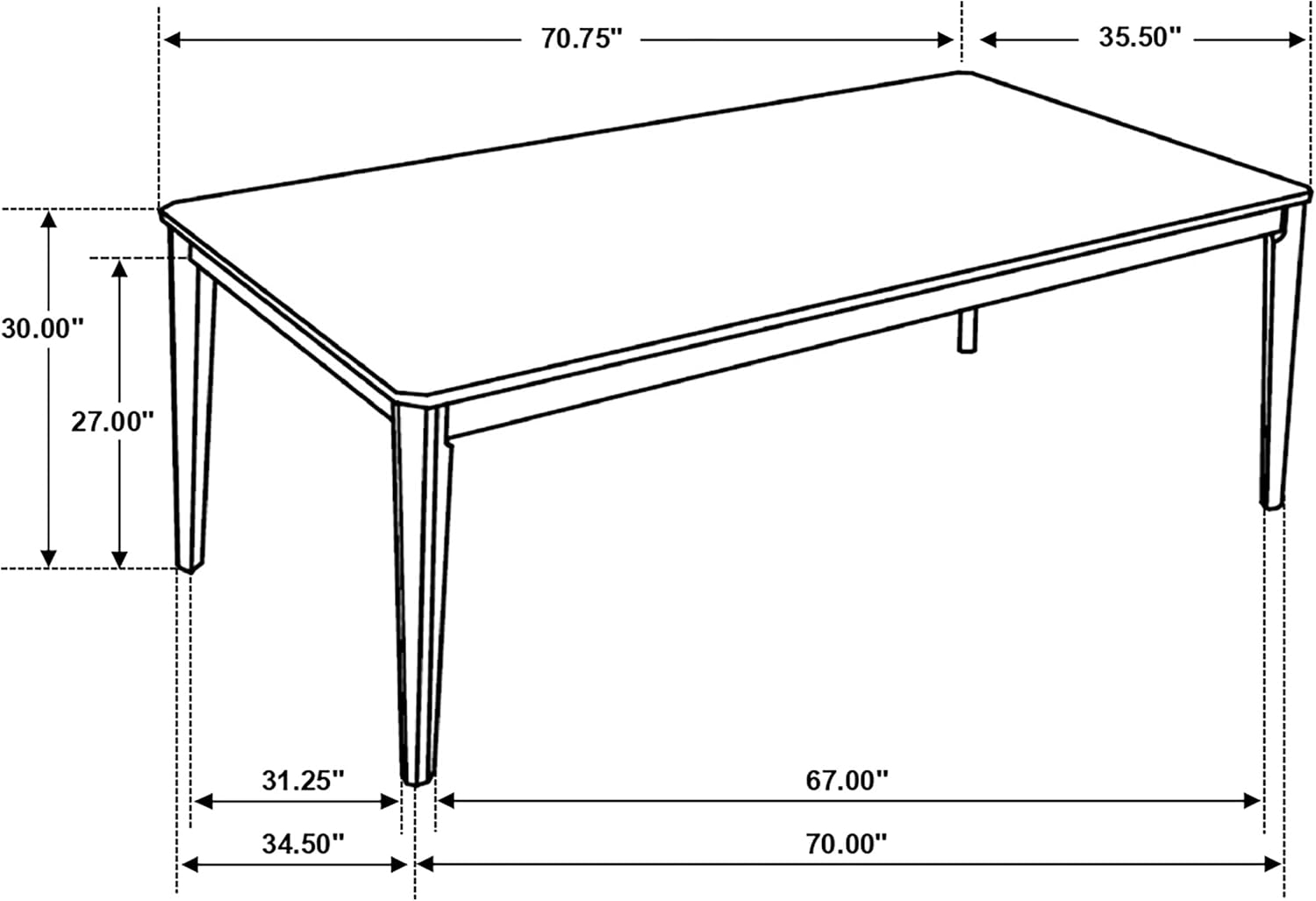 Wethersfield Dining Table with Clipped Corner Medium Walnut