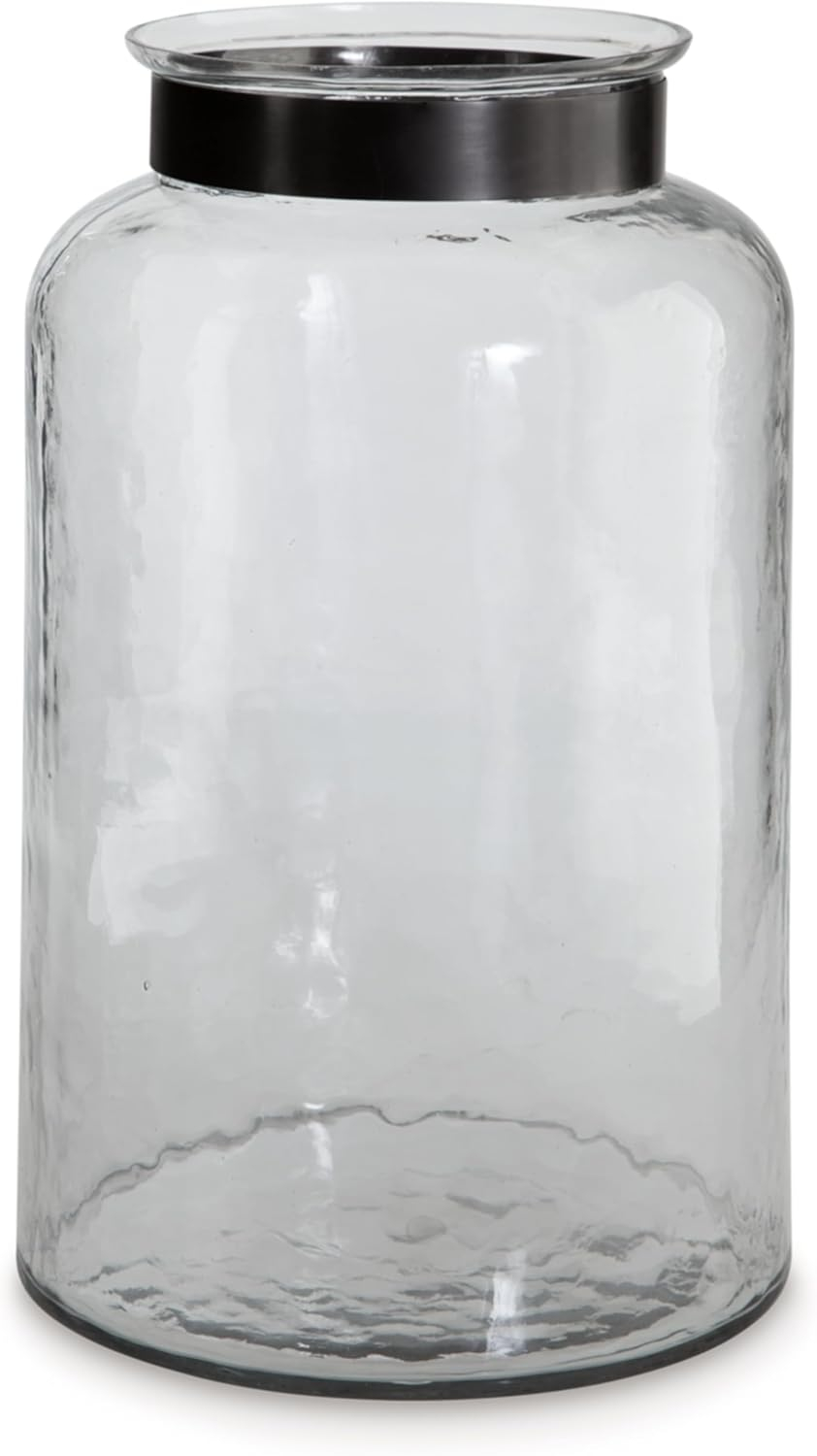 Signature Design by Ashley Casual Lukasvale Vase  Clear/Pewter Finish