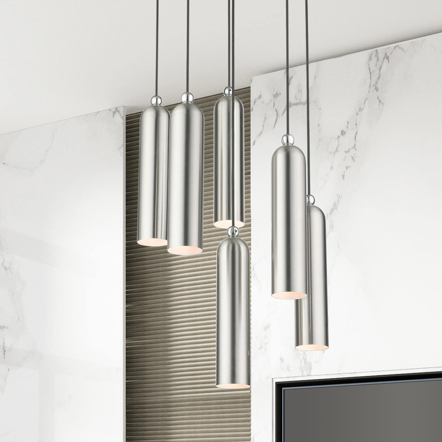 Livex Lighting Ardmore 6 - Light Pendant in  Brushed Nickel