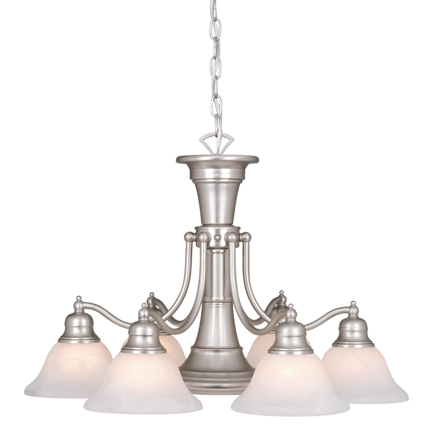 Vaxcel Standford 6 - Light Chandelier in  Brushed Nickel