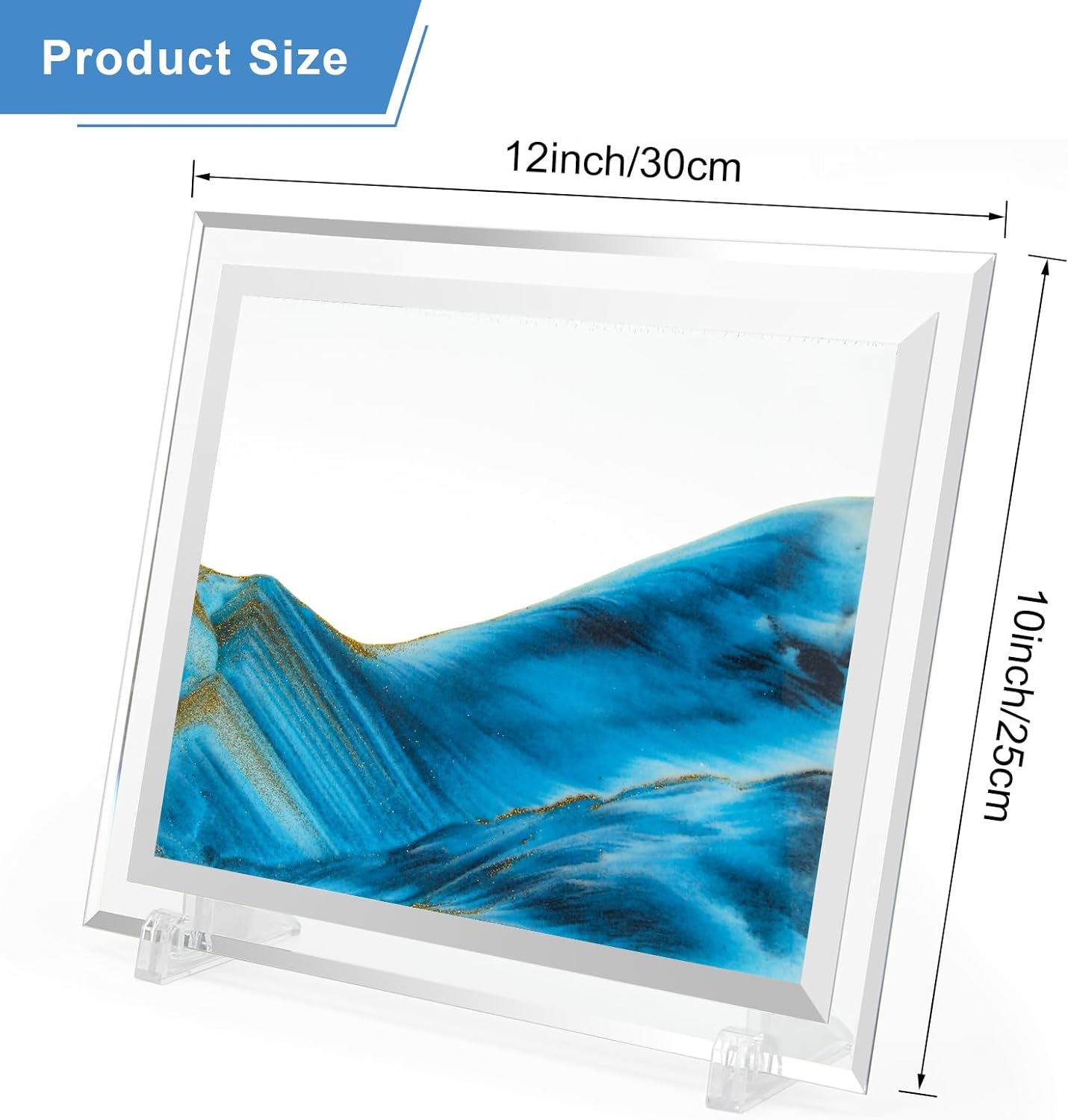Coitak Moving Sand Art Picture, Dynamic Sand Picture, Desktop Sand Art for Home Decor and Office (12x10inch)