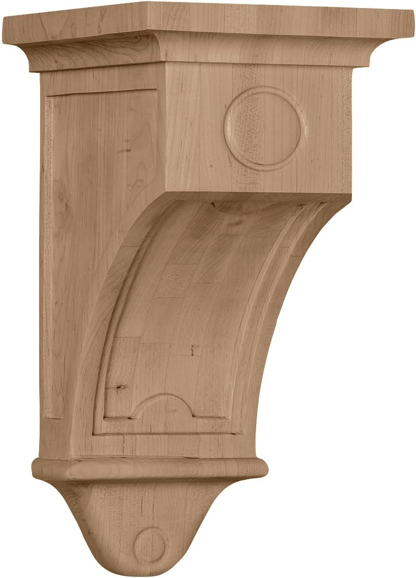 Ekena Millwork 5"W x 5"D x 9"H Arts and Crafts Corbel, Rubberwood