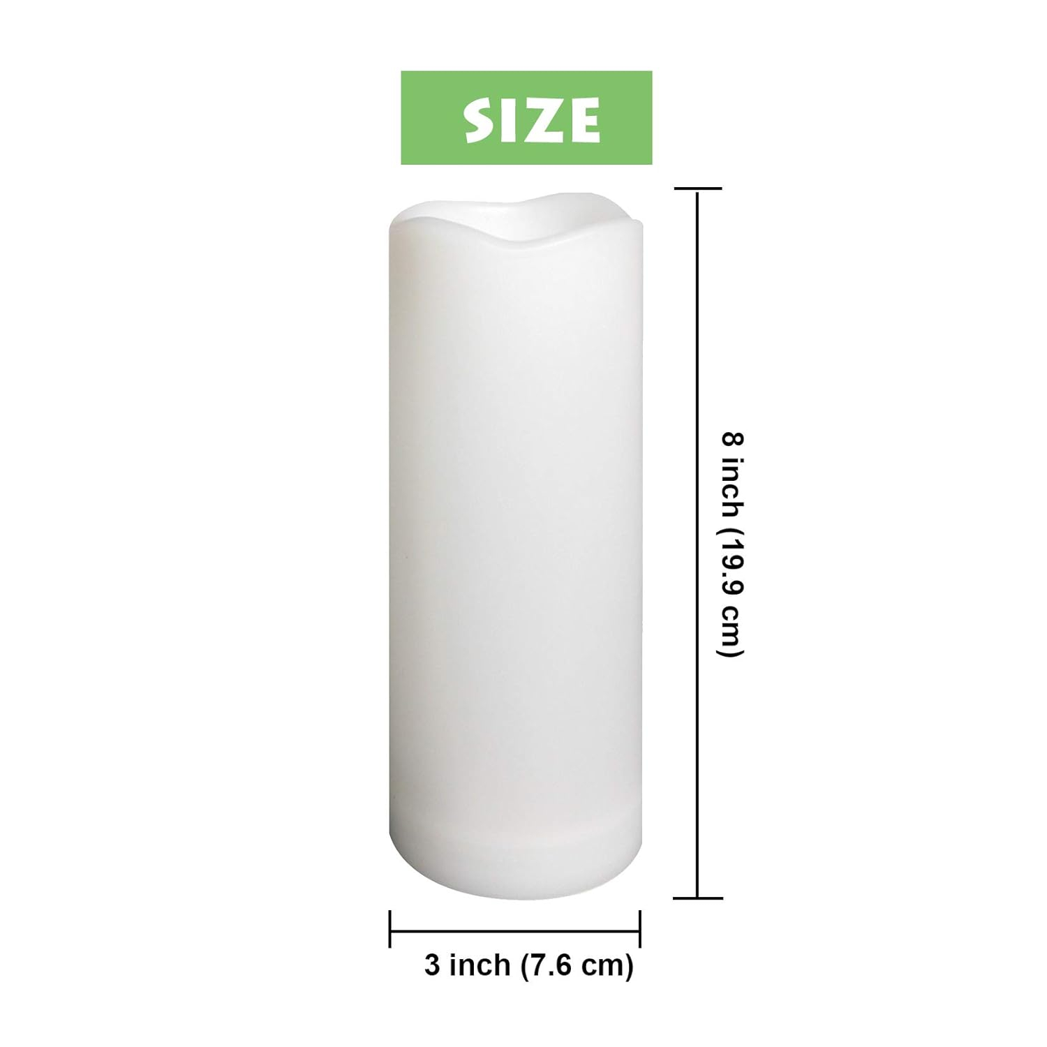 Waterproof Outdoor Flameless Pillar Candle with Timer Battery Operated Electric LED Candle Set for Gift Home Décor Party Wedding Supplies Garden Halloween Christmas Decoration, 1 Pack, 3” x 8”