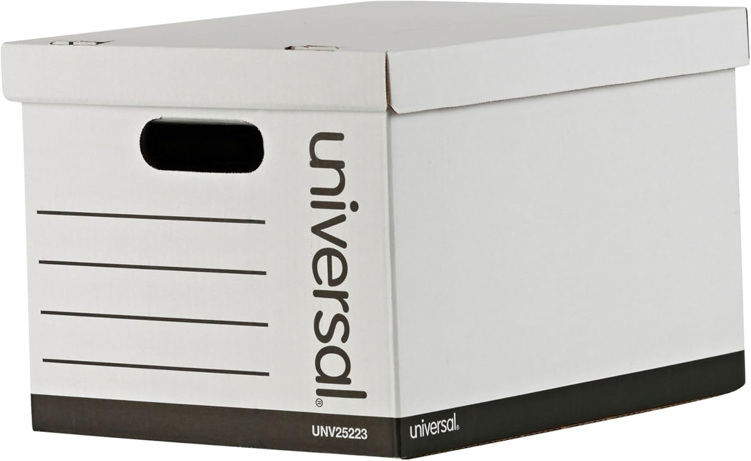 Universal 9523001 12 in. x 15 in. x 10 in. Letter/Legal Files Basic-Duty Economy Record Storage Boxes - White (10/Carton)