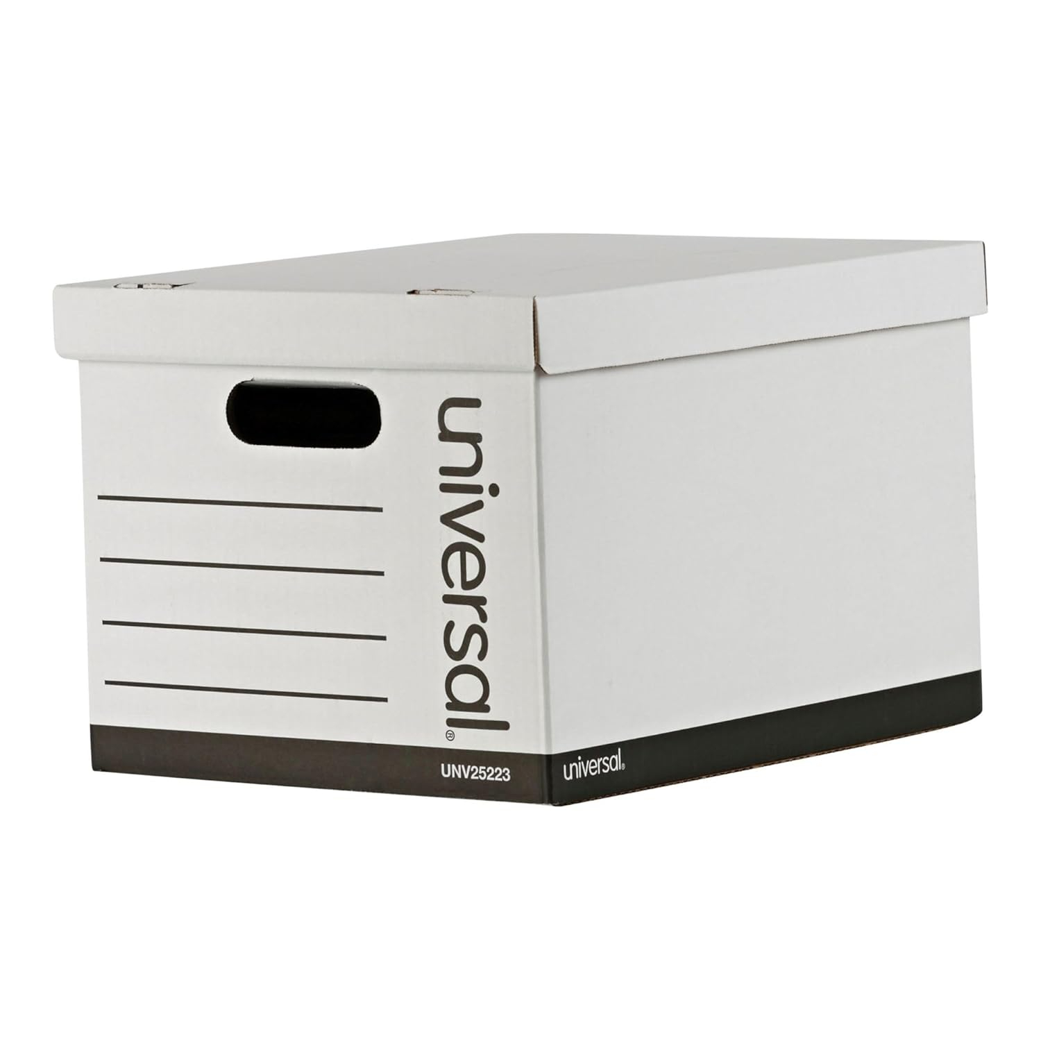Universal 9523001 12 in. x 15 in. x 10 in. Letter/Legal Files Basic-Duty Economy Record Storage Boxes - White (10/Carton)