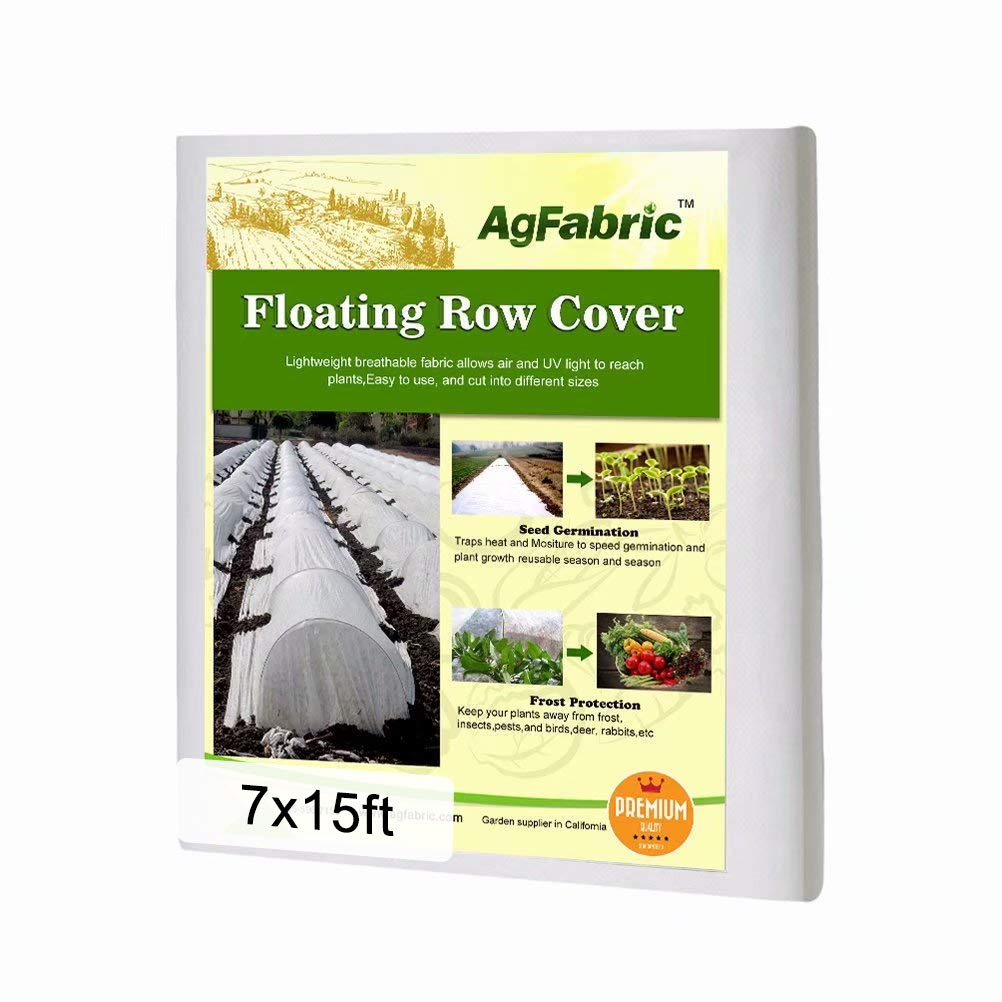 Agfabric Plant Covers Freeze Protection Floating Row Covers 7'x15' 0.9oz Plant Covers Freeze Sun Protection,Frost Cloth for Vegetables,White