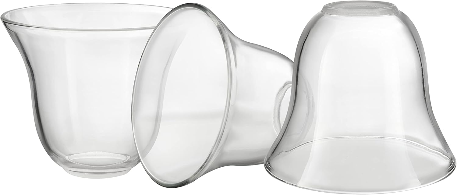 Aspen Creative 23625-60-3, Clear Glass Shade For Lighting Fixture/Vanity Light/Wall Light, Size: 5-3/8" D x 4-3/4" H, 3Pcs/Pack