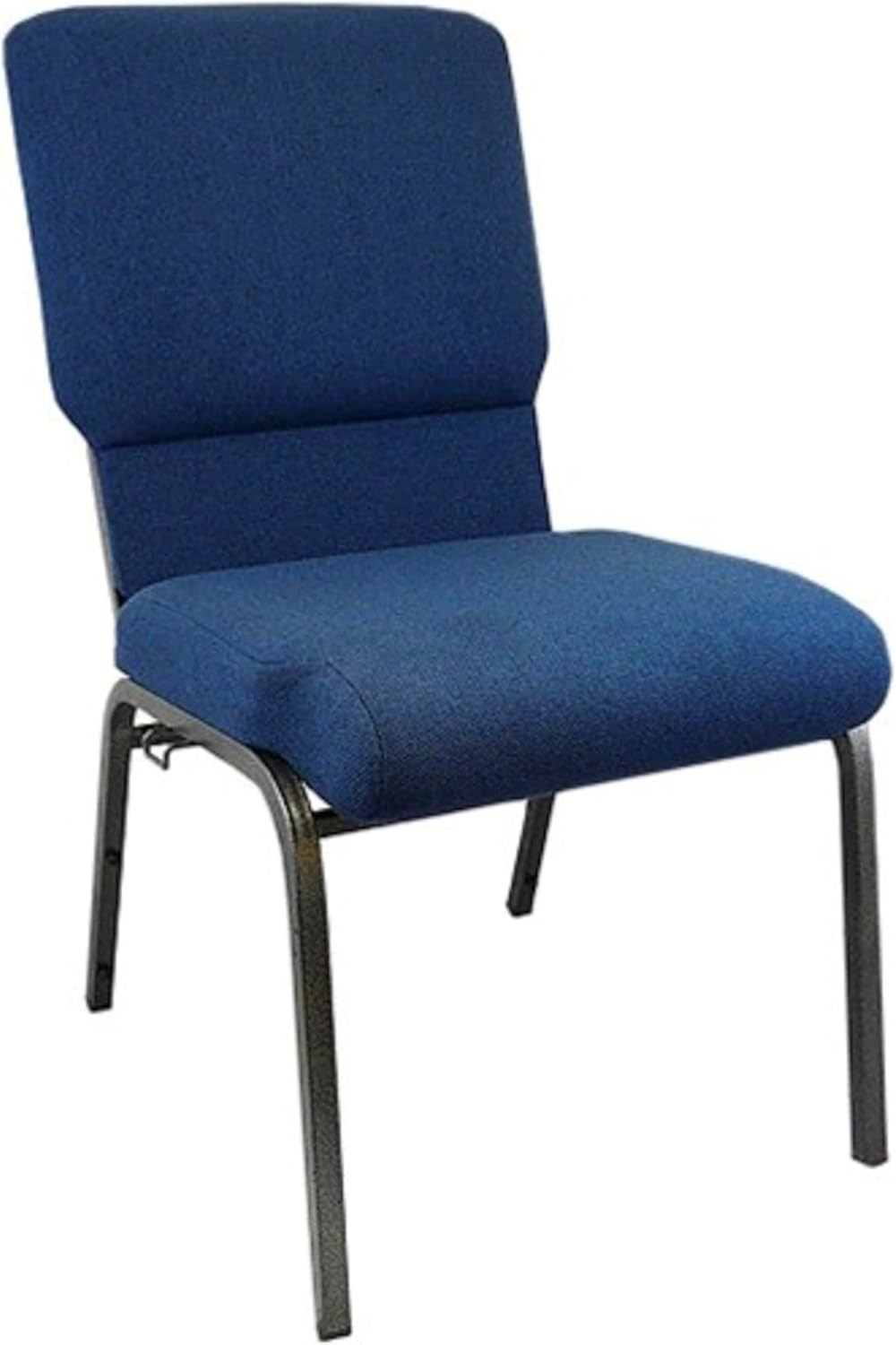 Flash Furniture Advantage 18.5" Fabric Church Chair in Navy with Book Rack