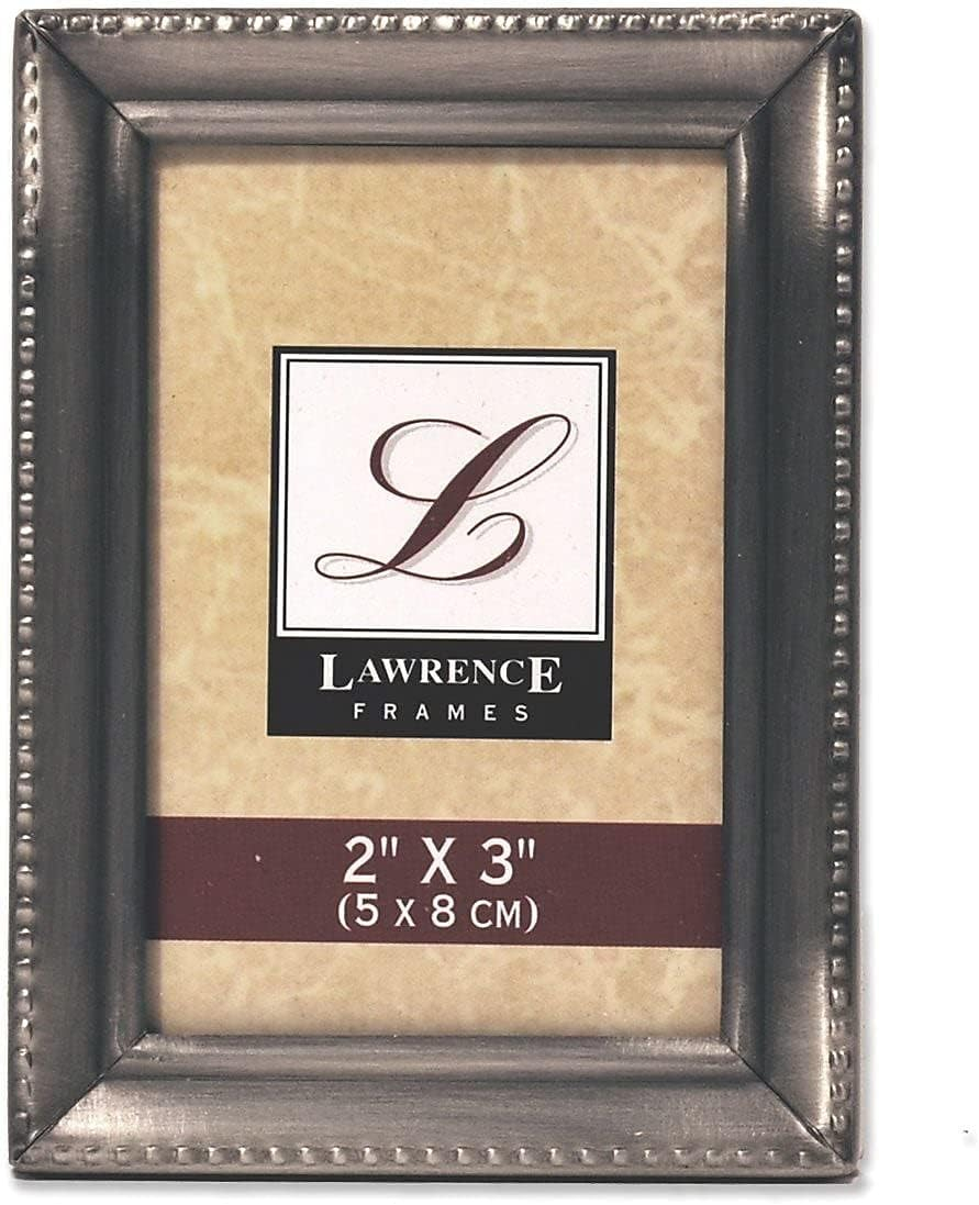 Lawrence Frames Antique Pewter 2x3 Picture Frame - Beaded Edge Design 11523