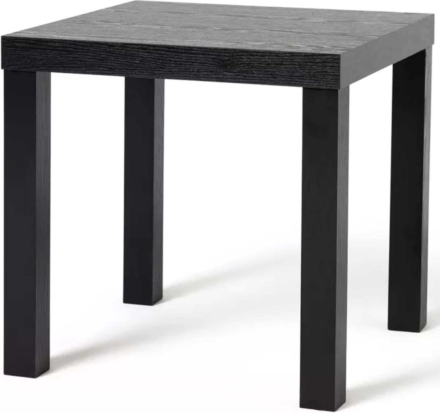 End Side Table with Classic Design, Bed Side Table, End Table, Light Weight Easy Assemble, Small Square Table for Office, Living Room, Black, 21 5/8" x 21 5/8" x 17 3/4"