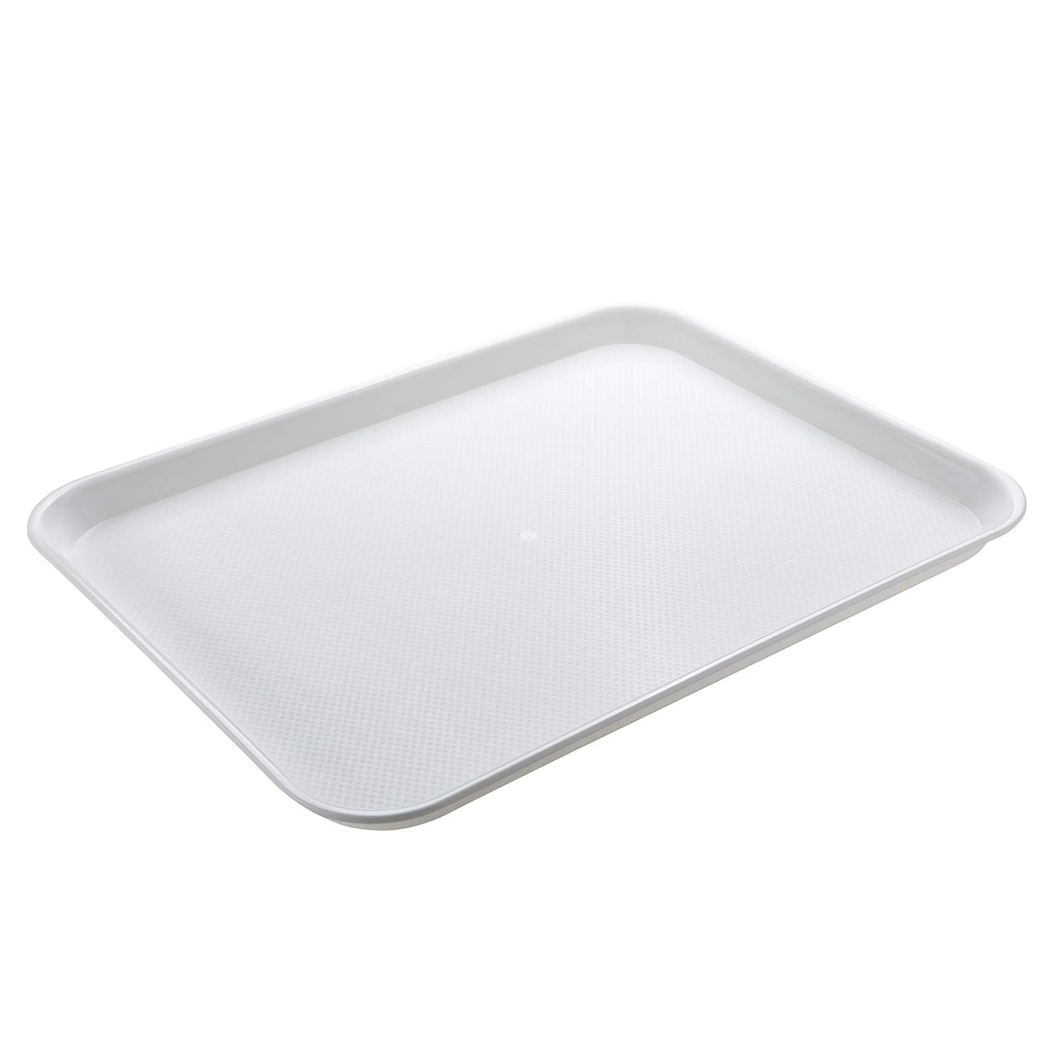 Rectangular Plastic Serving Trays,Fast Food Serving Cafeteria Trays,17"X13",Set of 6(White)