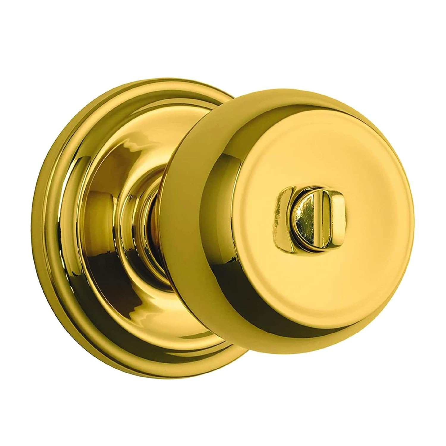 Brinks Home Security Push Pull Rotate Door Locks 23021-105 Stafford Style Interior Locking Door Knob, Polished Brass