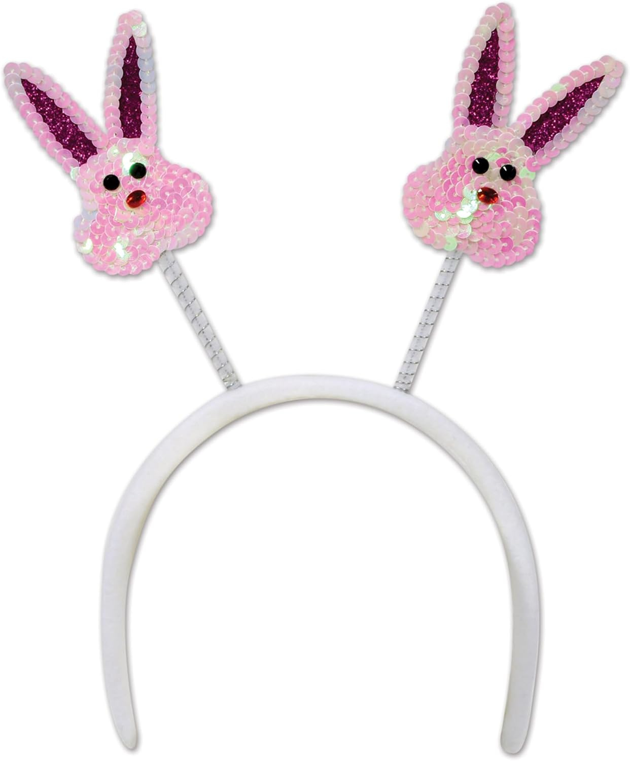 Pink Sequined Bunny Headband for Easter Celebrations
