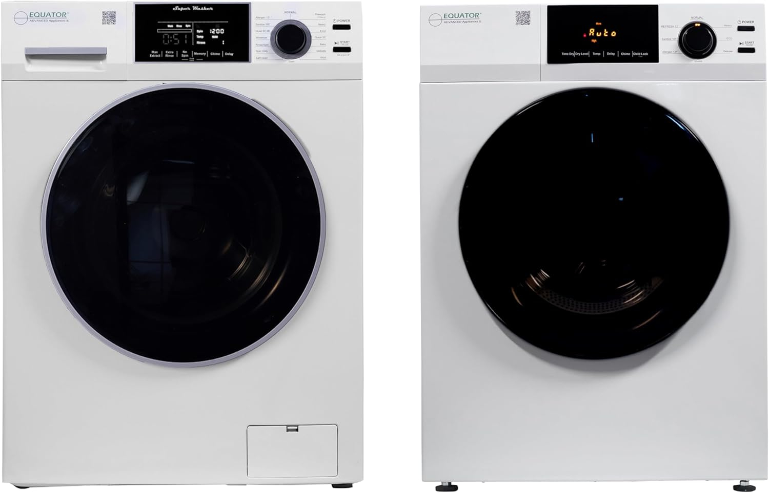 Equator DELUXE LAUNDRY SET Digital Washer 1.9cf 110V Vented Dryer 4cf 110V (Side by Side)