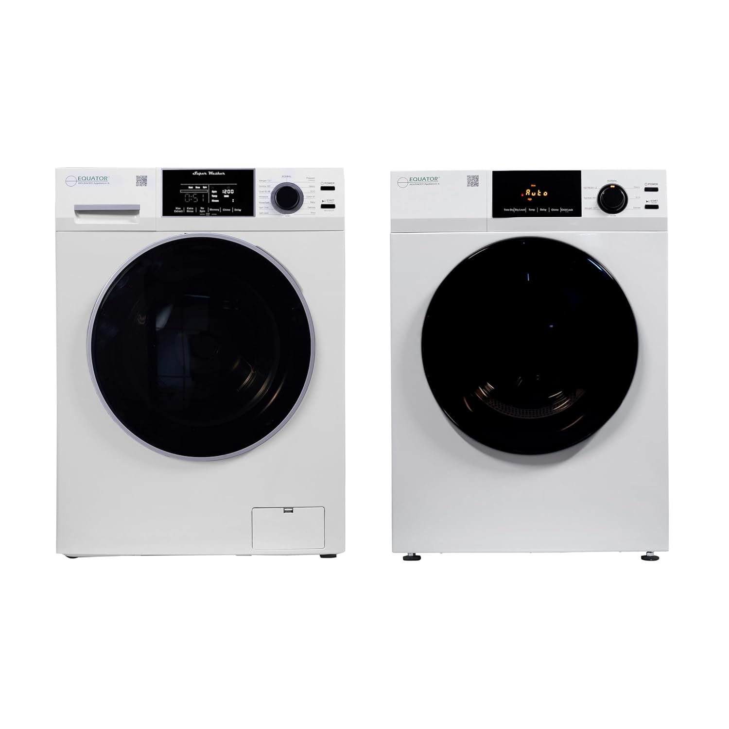 Equator DELUXE LAUNDRY SET Digital Washer 1.9cf 110V Vented Dryer 4cf 110V (Side by Side)