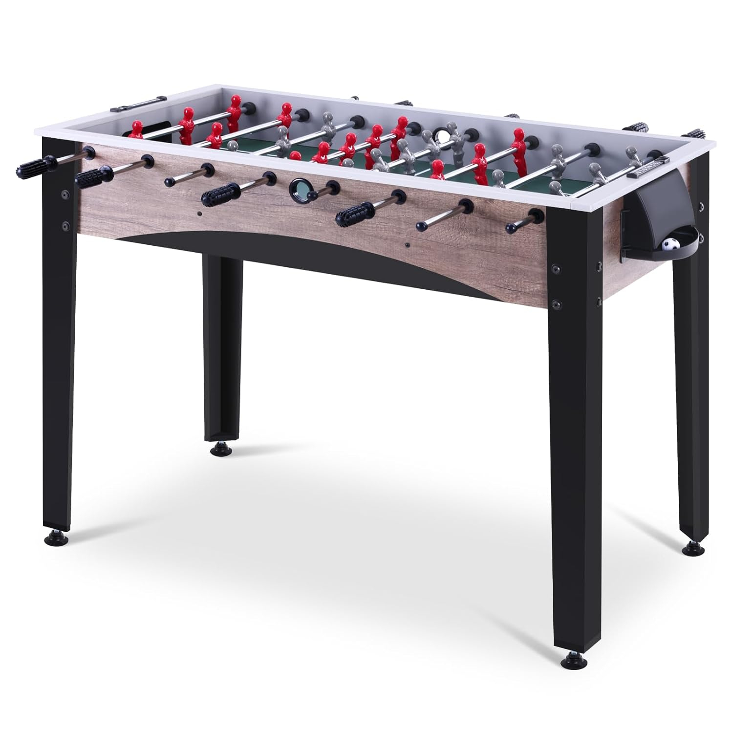 48in Foosball Table, Arcade Table Soccer w/2 Balls for Kids and Adults, Indoor Foosball Table for Home, Game Room w/Wood Grain Finish and Foosball Accessories