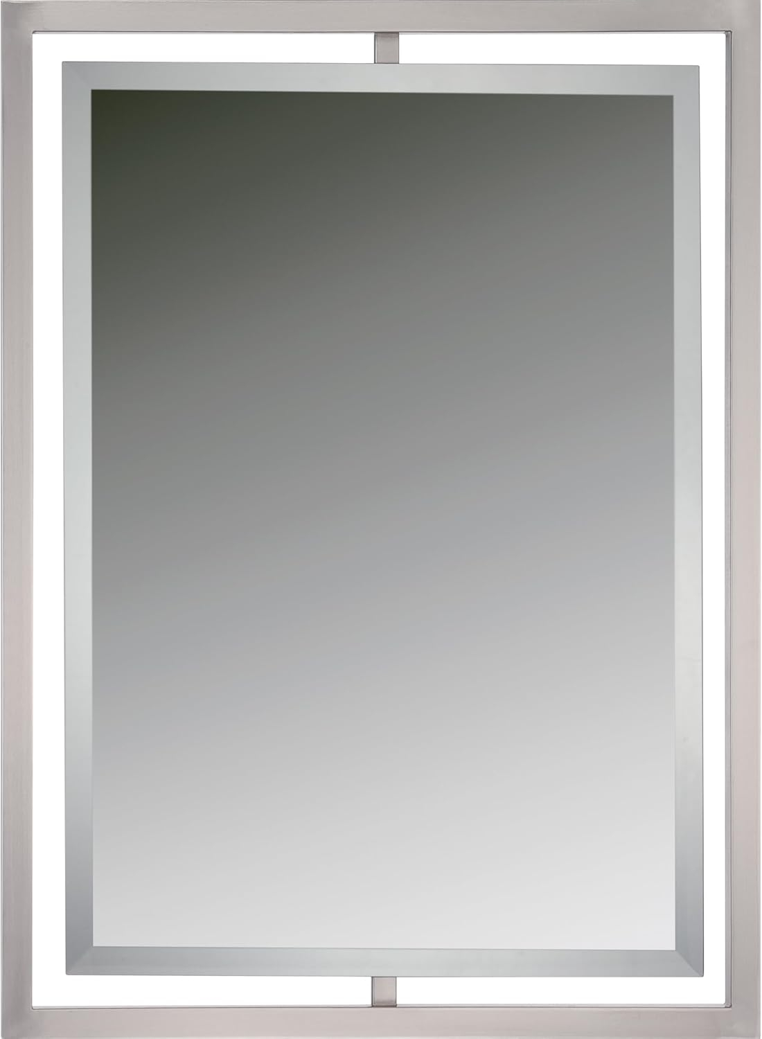 Quoizel Lighting Reflections - 32" Rectangular Light Mirror, Brushed Nickel/Semi Gloss Finish
