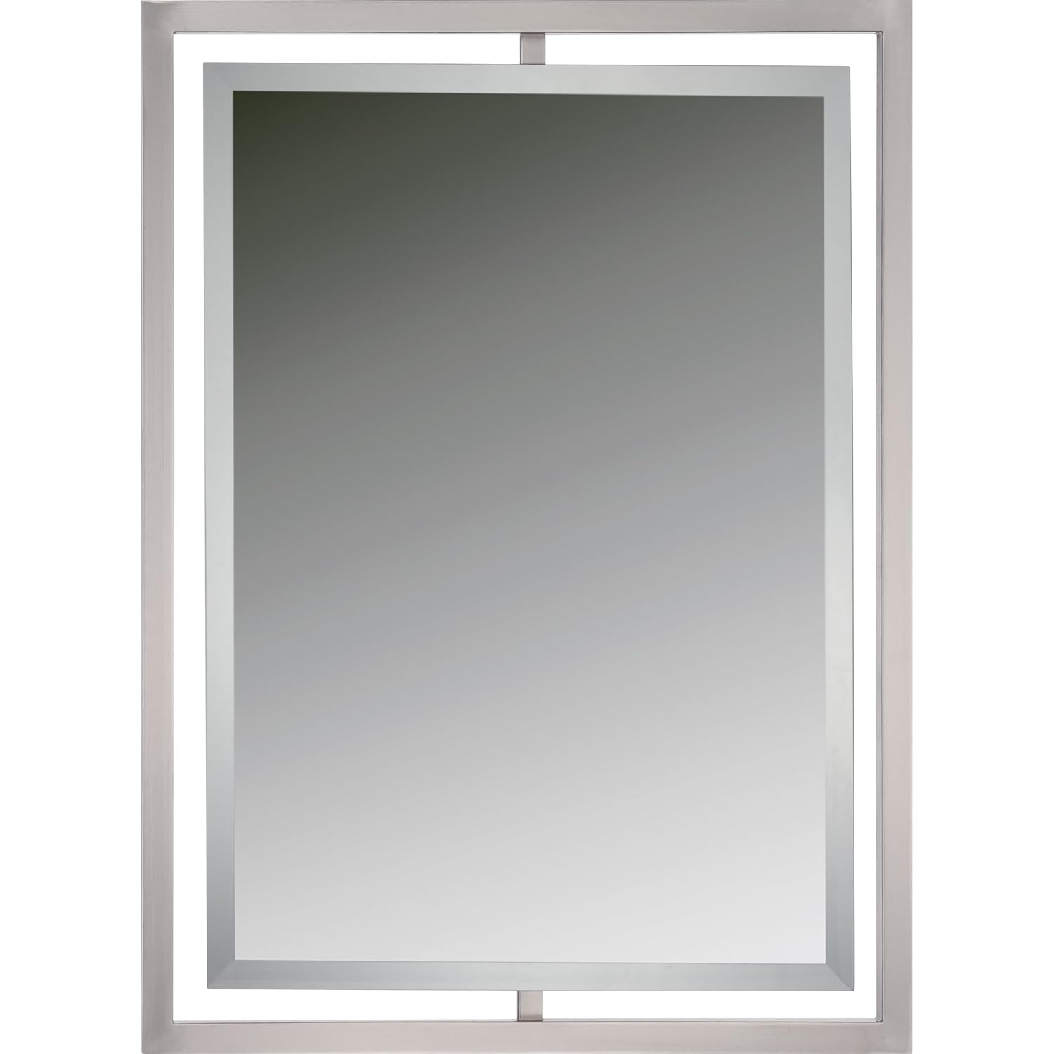 Quoizel Lighting Reflections - 32" Rectangular Light Mirror, Brushed Nickel/Semi Gloss Finish