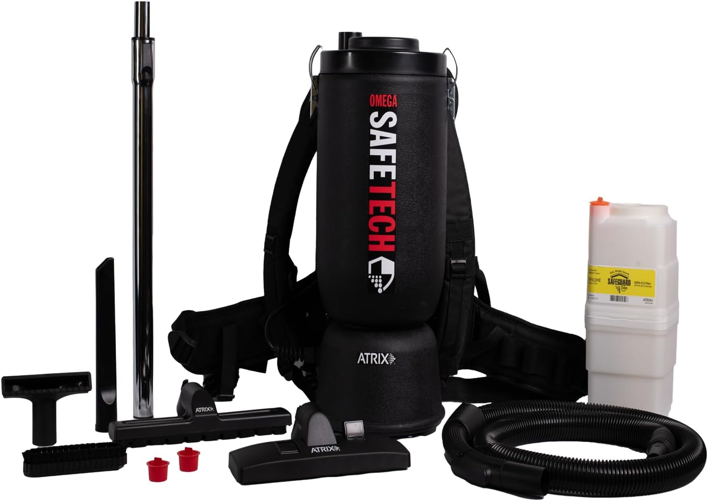 Black HEPA Wet/Dry Backpack Vacuum with Telescopic Wand