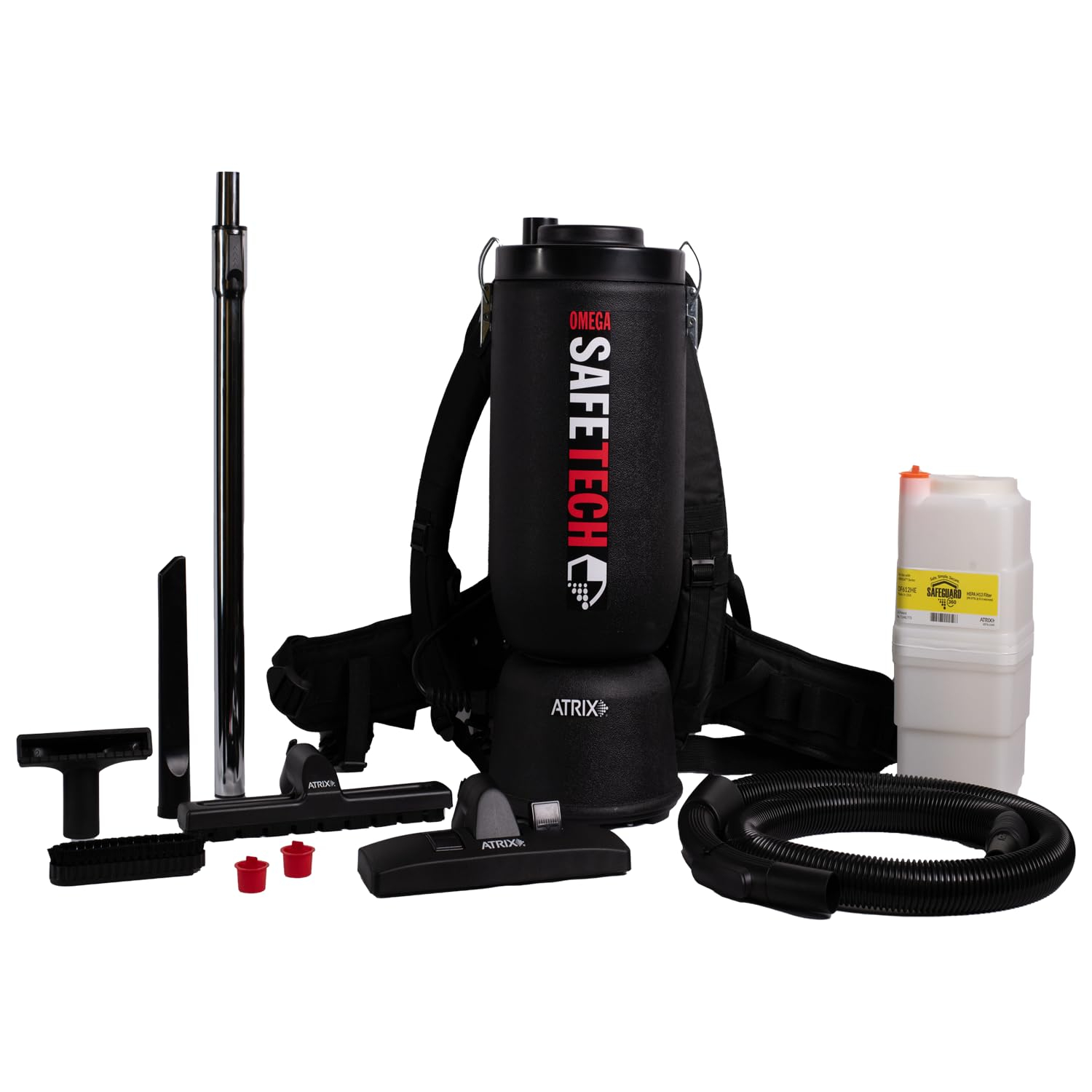 Black HEPA Wet/Dry Backpack Vacuum with Telescopic Wand