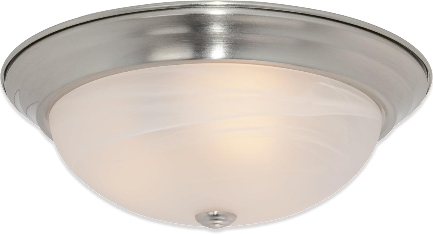 Designers Fountain 11 inch 2-Light Satin Platinum Flush Mount Ceiling Light, 1257S-SP-AL